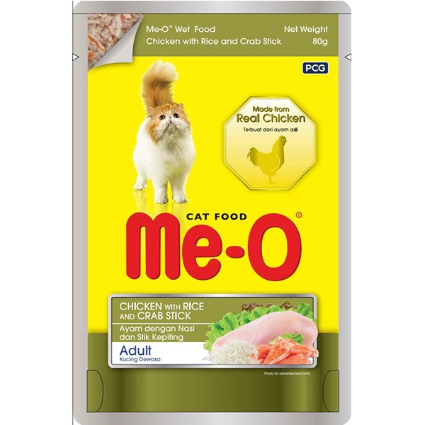Meo Tavuk Pirinç ve Yengeçli Yetişkin Konserve Kedi Maması
