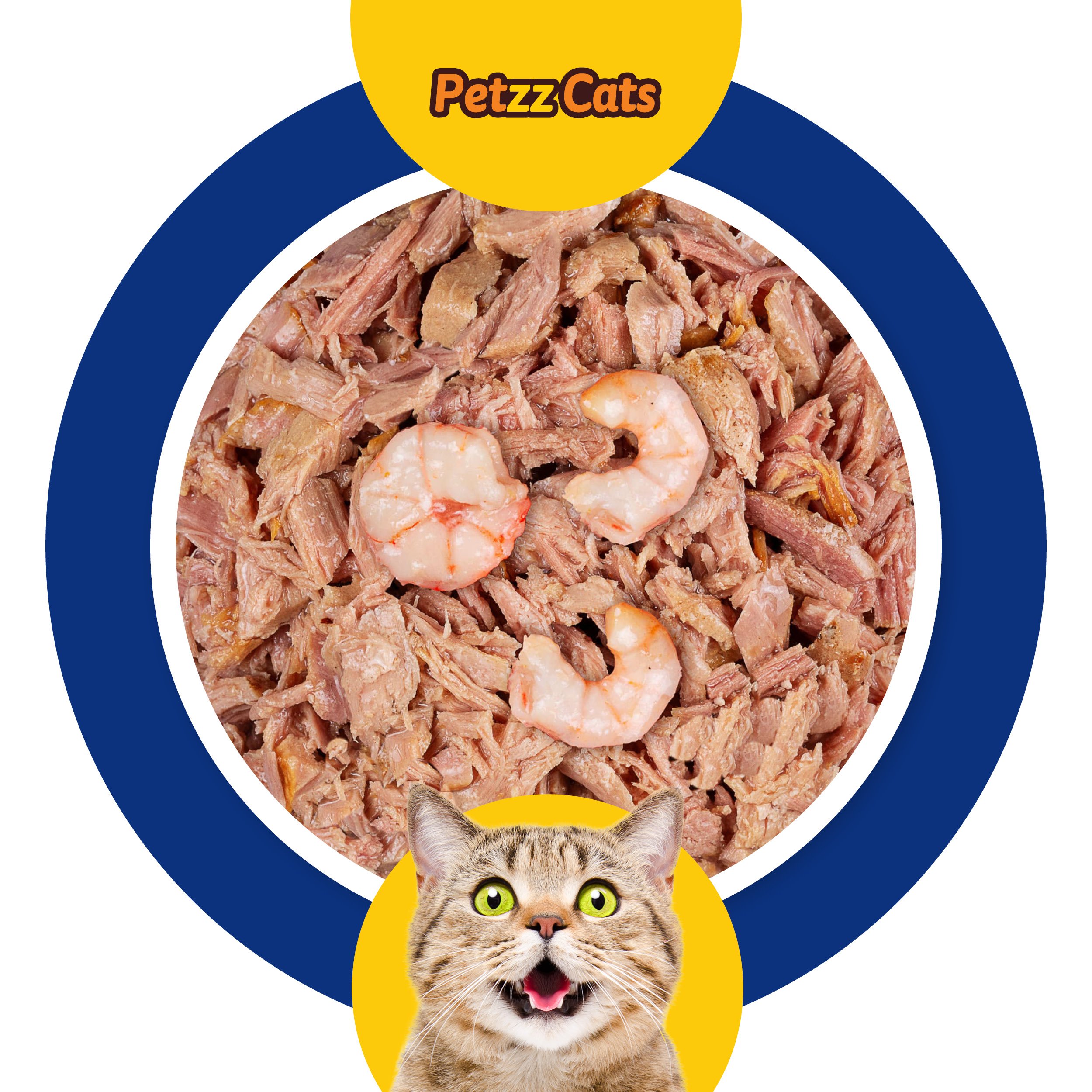 PetzzCats Ton Balığı & Karides Konserve Kedi Maması