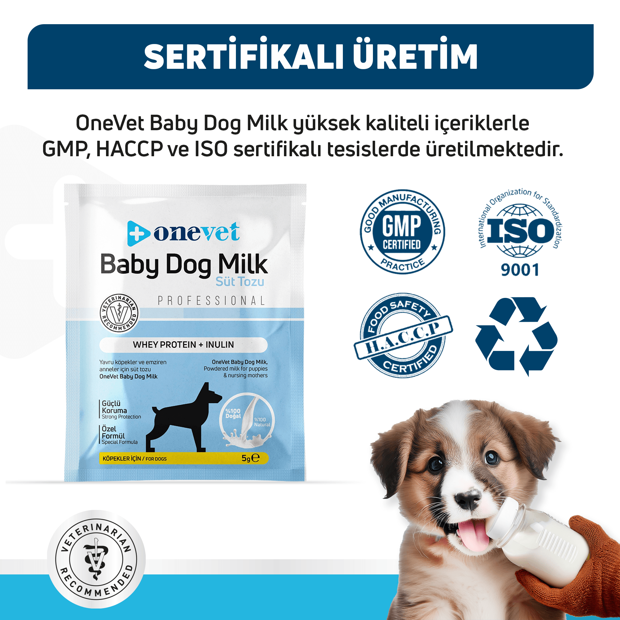 OneVet Baby Dolg Milk Sindirim ve Büyüme Destekleyici Yavru ve Anne Köpek Süt Tozu