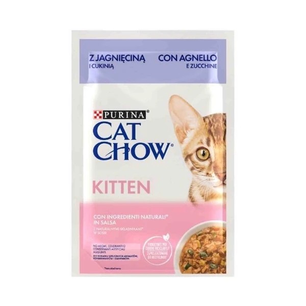 Cat Chow Kuzu Etli ve Kabaklı Pouch Yavru Konserve Kedi Maması