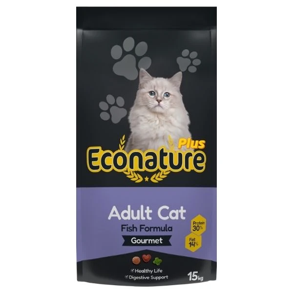 Econature Plus Gurme Balıklı Yetişkin Kedi Maması - 15 Kg