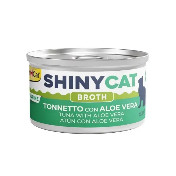 Gimcat Shinycat Broth Sos İçinde Aloe Veralı ve Ton Balıklı Yetişkin Konserve Kedi Maması