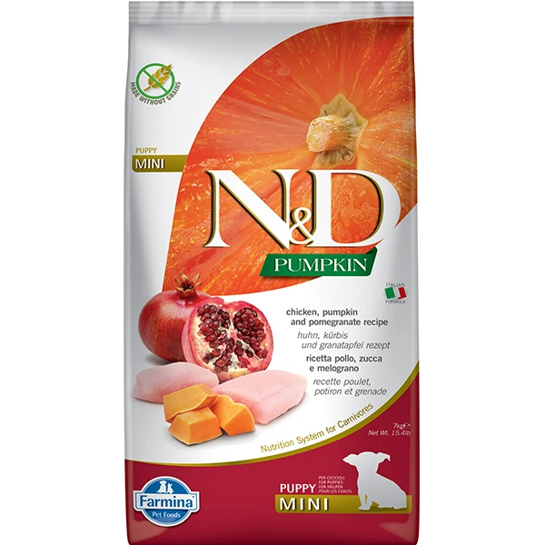 N&D Pumpkin Tavuk ve Narlı Mini Yavru Köpek Maması - 7 Kg
