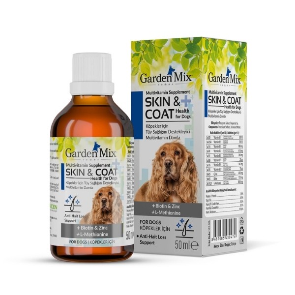 Garden Mix Multivitamin Köpekler için Tüy Sağlığını Destekleyici Damla