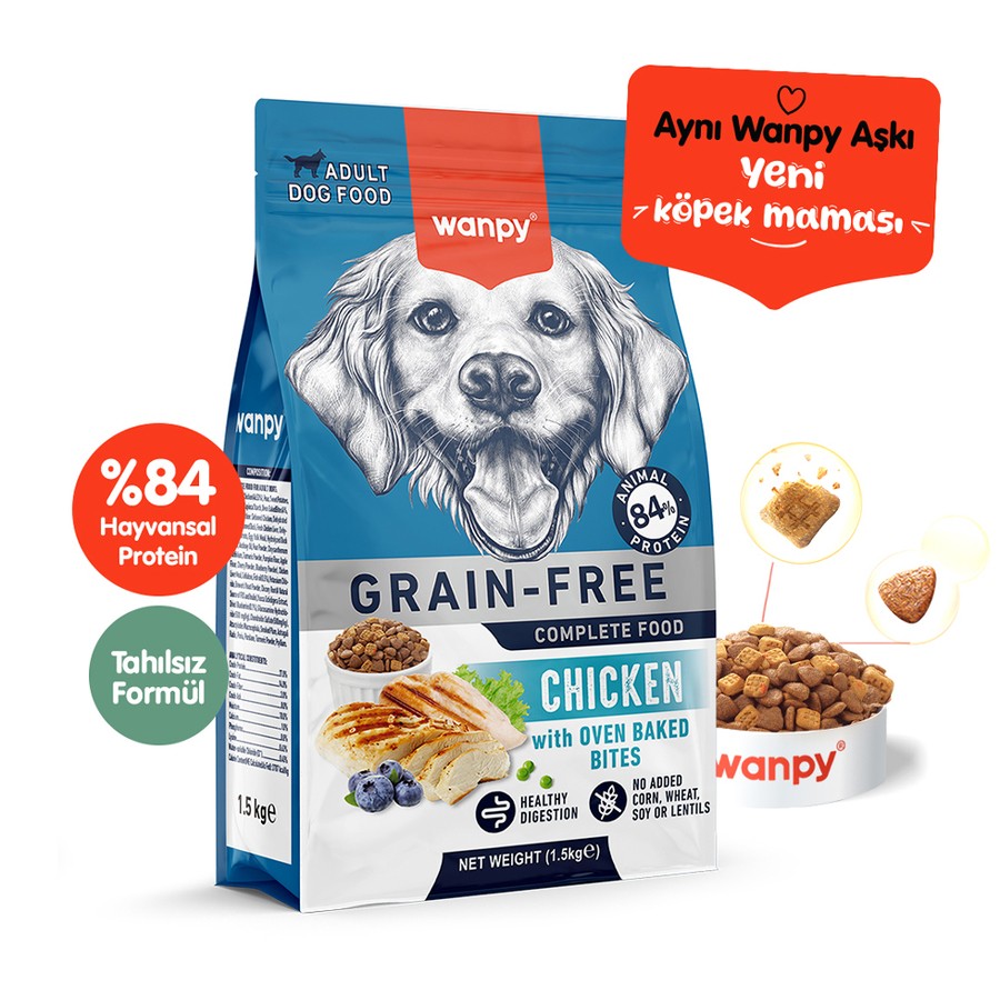 Wanpy Tavuklu Tahılsız Yetişkin Köpek Maması