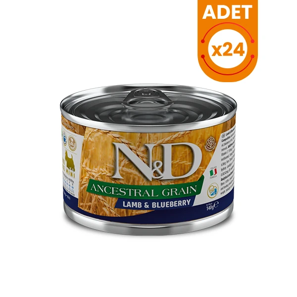 N&D Ancestral Grain Tahılsız Kuzu Etli ve Yaban Mersinli Mini Irk Konserve Yaş Köpek Maması