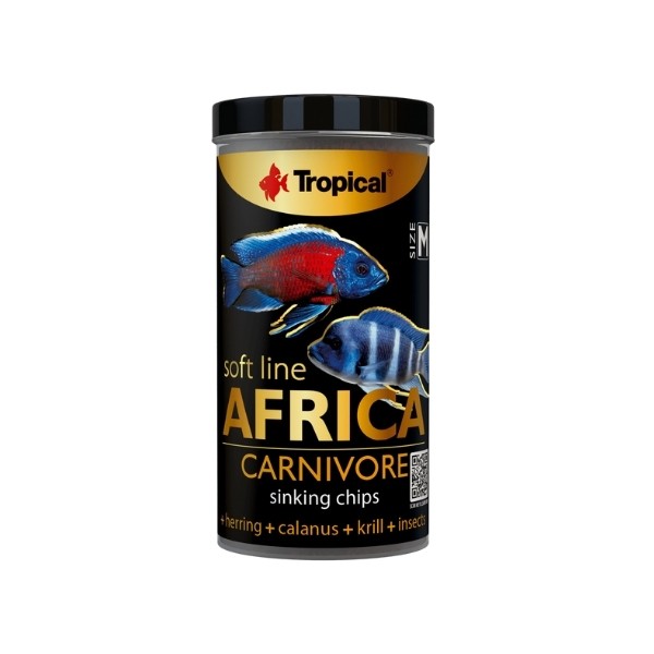 Tropical Softline Africa Carnivore Afrika Balıkları için Batan Yumuşak Taneli Cips Balık Yemi