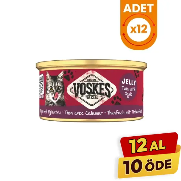 Voskes Ton Balığı ve Kalamar Yetişkin Konserve Kedi Maması