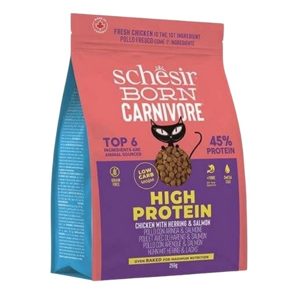 Schesir Born Carnivore Tavuklu Somonlu ve Ringa Balıklı Yetişkin Kedi Maması
