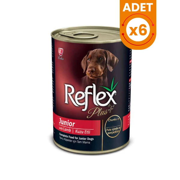 Reflex Plus Junior Kuzulu Yavru Konserve Köpek Maması - 6 Adet 400 Gr