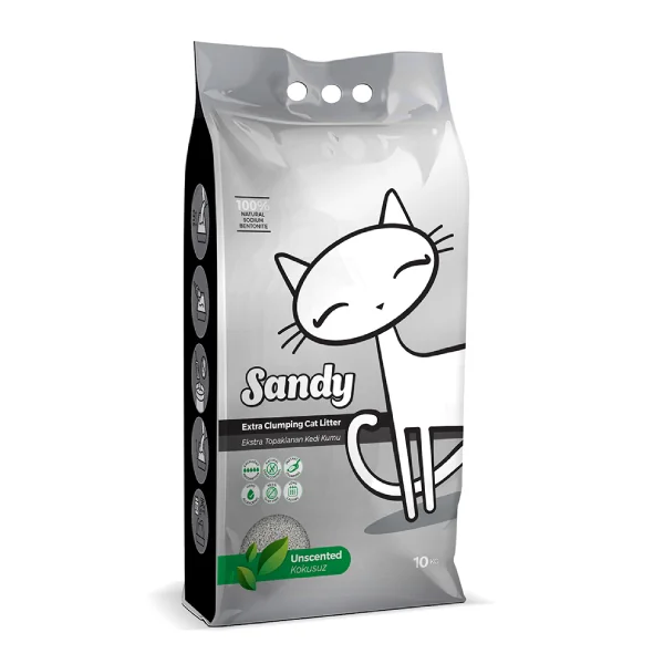 Sandy Parfümsüz Ekstra Topaklanan Sodyum Bentonit Kedi Kumu