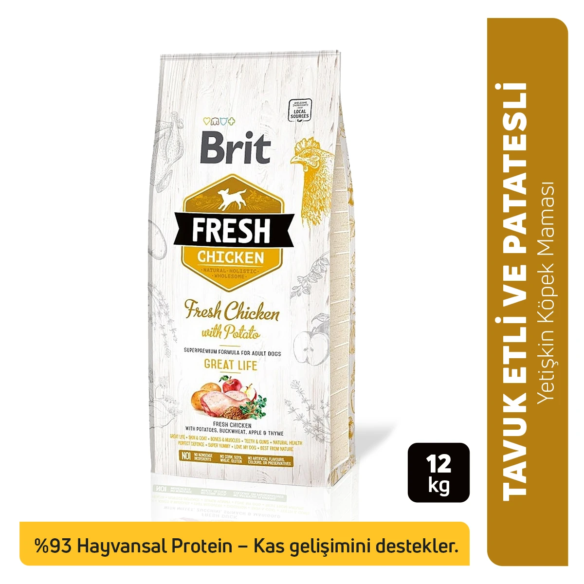Brit Fresh Tavuk ve Patatesli Yetişkin Köpek Maması