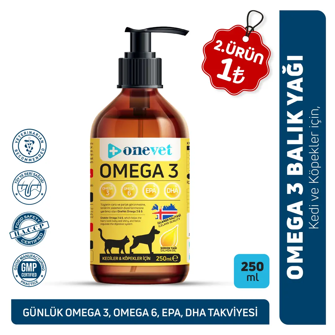 OneVet Omega 3 Kedi ve Köpekler İçin Deri ve Tüy Sağlığı Destekleyici Balık Yağı