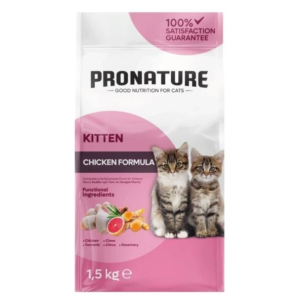 Pronature Kitten Tavuklu ve Pirinçli Yavru Kedi Maması - 10 Kg