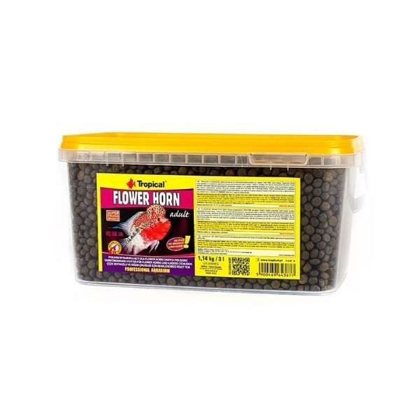 Tropical Flower Horn Adult Çiçek Boynuzlu ve Diğer Cichlid için Renklendirici Pellet Balık Yemi