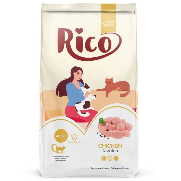 Rico Tavuklu Kısırlaştırılmış Yetişkin Kedi Maması - 15 Kg
