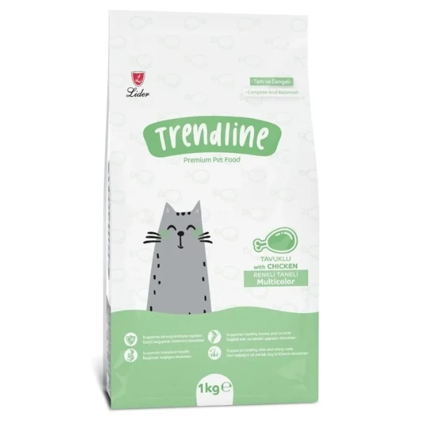 Trendline Adult Tavuklu Renkli Taneli Yetişkin Kedi Maması - 1 Kg