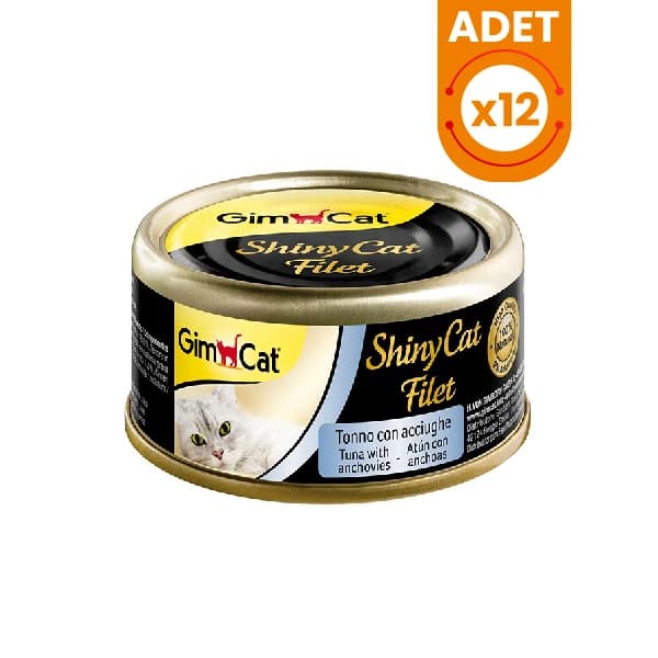 Gimcat Shinycat Kıyılmış Fileto Tuna Ançuez Yetişkin Konserve Kedi Maması