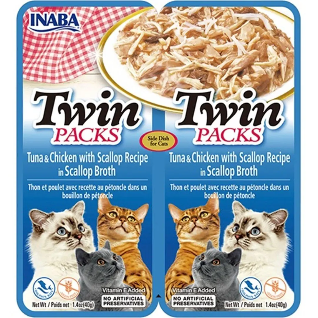 Ciao Twins Churu Ton Balıklı , Tavuklu Deniz Taraklı Kedi Çorbası