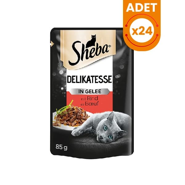 Sheba Jöleli Sığır Etli Yetişkin Konserve Kedi Maması