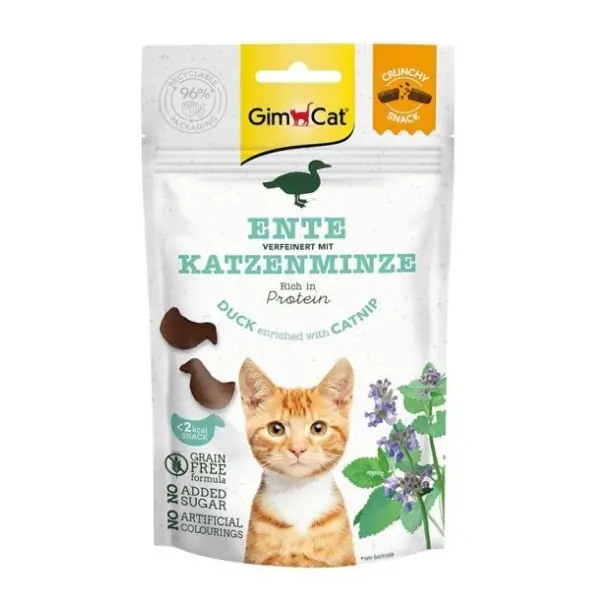 Gimcat Crunchy Snacks Ördekli ve Kedi Naneli Tahılsız Kedi Ödül Maması