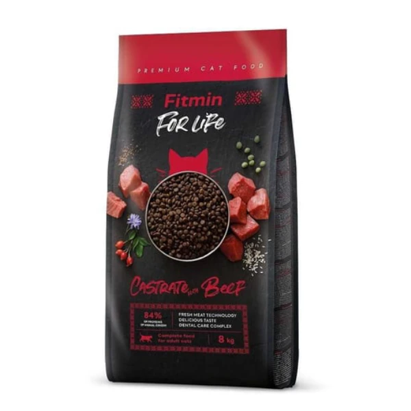Fitmin For Life Castrate Biftekli Kısırlaştırılmış Yetişkin Kedi Maması - 8 Kg