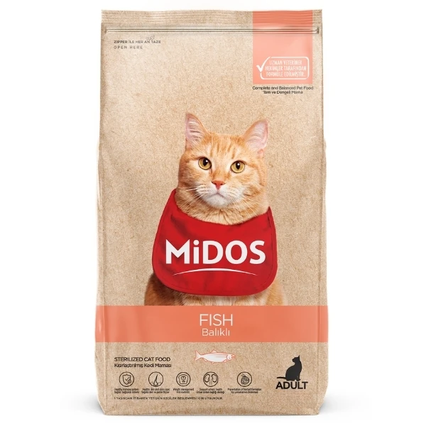 Midos Balık ve Pirinçli Kısırlaştırılmış Yetişkin Kedi Maması