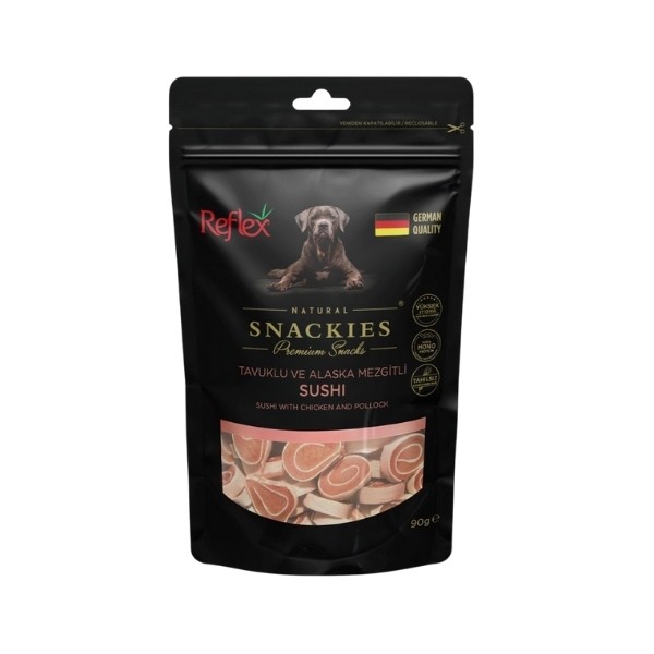 Reflex Snackies Natural Tavuklu ve Balıklı Sushi Tahılsız Köpek Ödül Maması