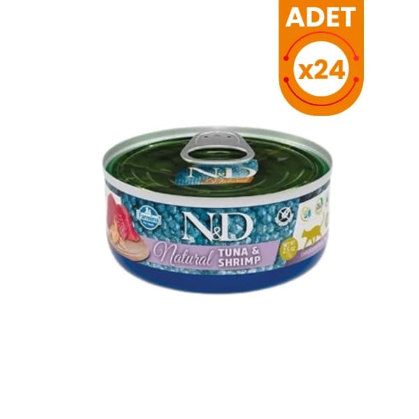 N&D Natural Tuna Balıklı ve Karidesli Konserve Yaş Kedi Maması