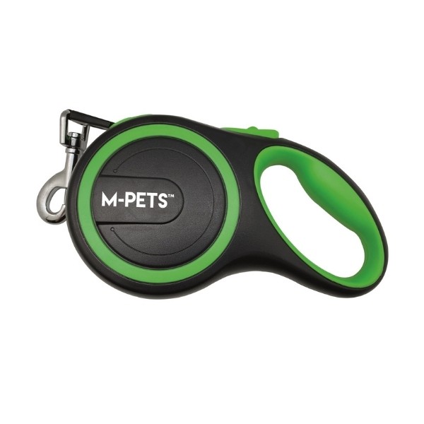 M-Pets Liberty Şerit Otomatik Köpek Gezdirme Kayışı Yeşil Large