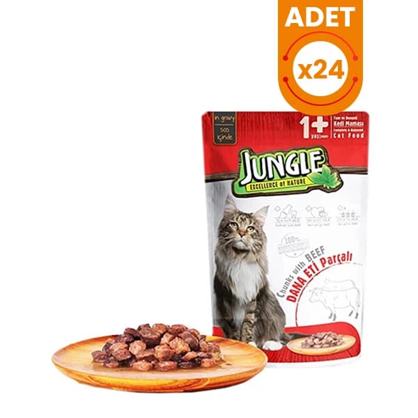 Jungle Dana Etli Pouch Yetişkin Konserve Kedi Maması