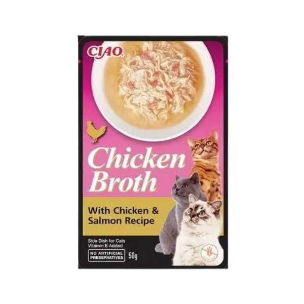 Inaba Ciao Chicken Broth Tavuk Sulu ve Somonlu Kedi Çorbası