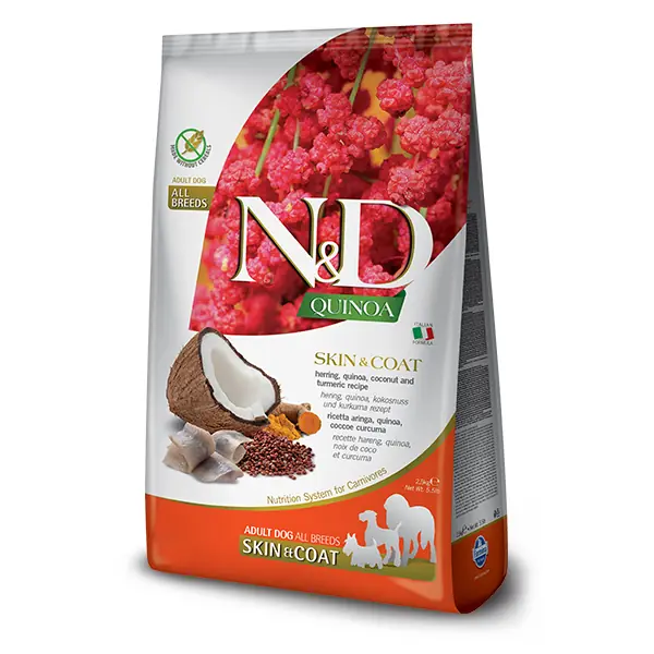 N&D Quinoa Skin Coat Ringa Balığı Yetişkin Köpek Maması