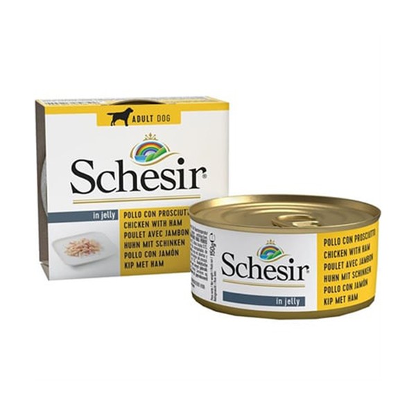Schesir Jelly Pouch Tavuklu ve Domuzlu Fileto Konserve Yetişkin Köpek Maması