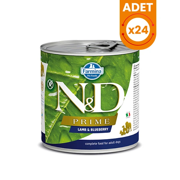 N&D Prime Kuzu Etli ve Yaban Mersinli Konserve Köpek Maması - 24 Adet 285 Gr