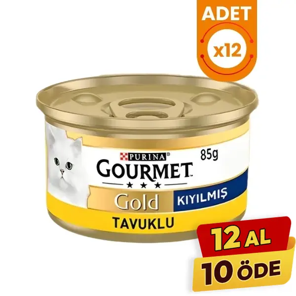 Gourmet Gold Kıyılmış Tavuk Etli Yetişkin Konserve Kedi Maması
