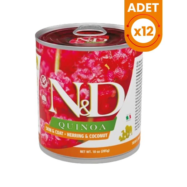 N&D Quinoa Ringa Balıklı ve Hindistan Cevizli Konserve Yaş Köpek Maması - 12 Adet 285 Gr