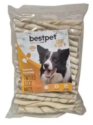 BestPet Burgu Beyaz Kemik Çubuk Köpek Ödülü