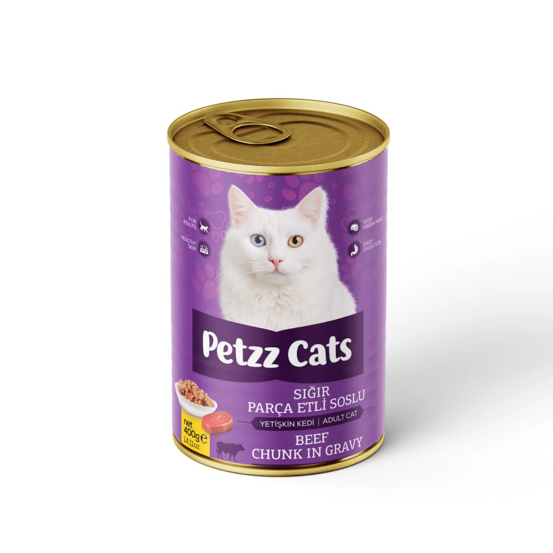 PetzzCats Sığır Etli Yetişkin Kedi Konservesi