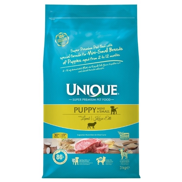 Unique Kuzu Etli Küçük Irk Düşük Tahıllı Yavru Köpek Maması