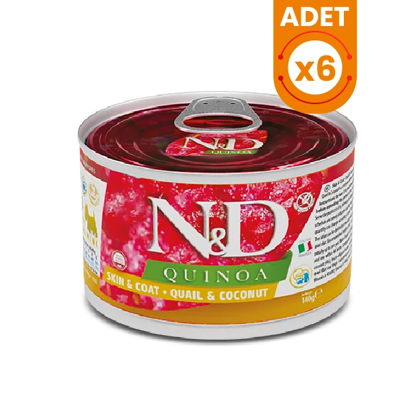N&D Quinoa Bıldırcın ve Hindistan Cevizli Mini Irk Konserve Yaş Köpek Maması - 6 Adet 140 Gr