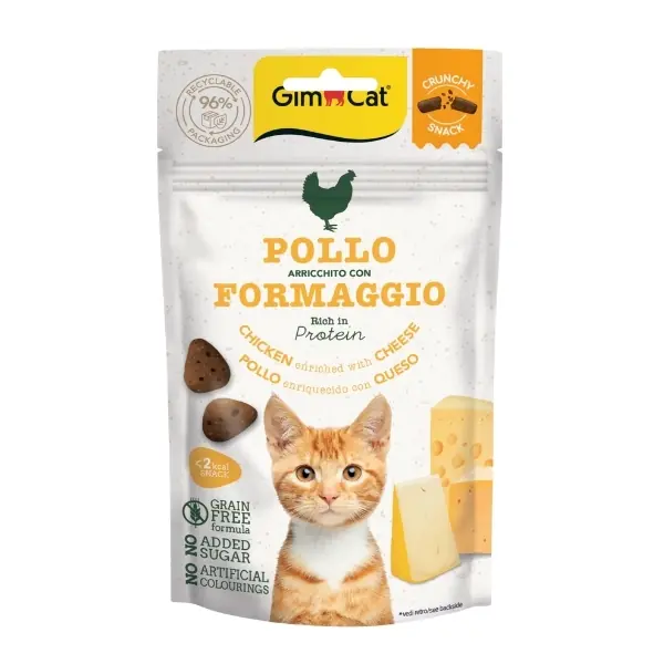 Gimcat Crunchy Snacks Tavuklu ve Peynirli Tahılsız Kedi Ödül Maması