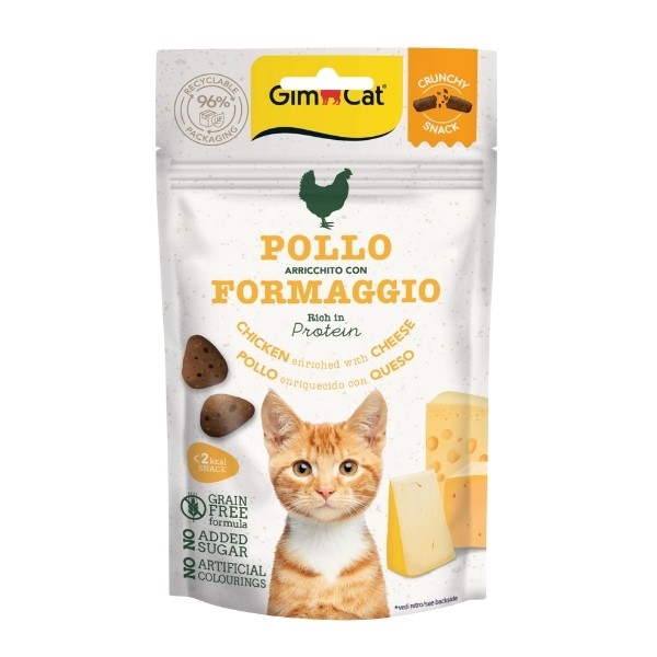 Gimcat Crunchy Snacks Tavuklu ve Peynirli Tahılsız Kedi Ödül Maması
