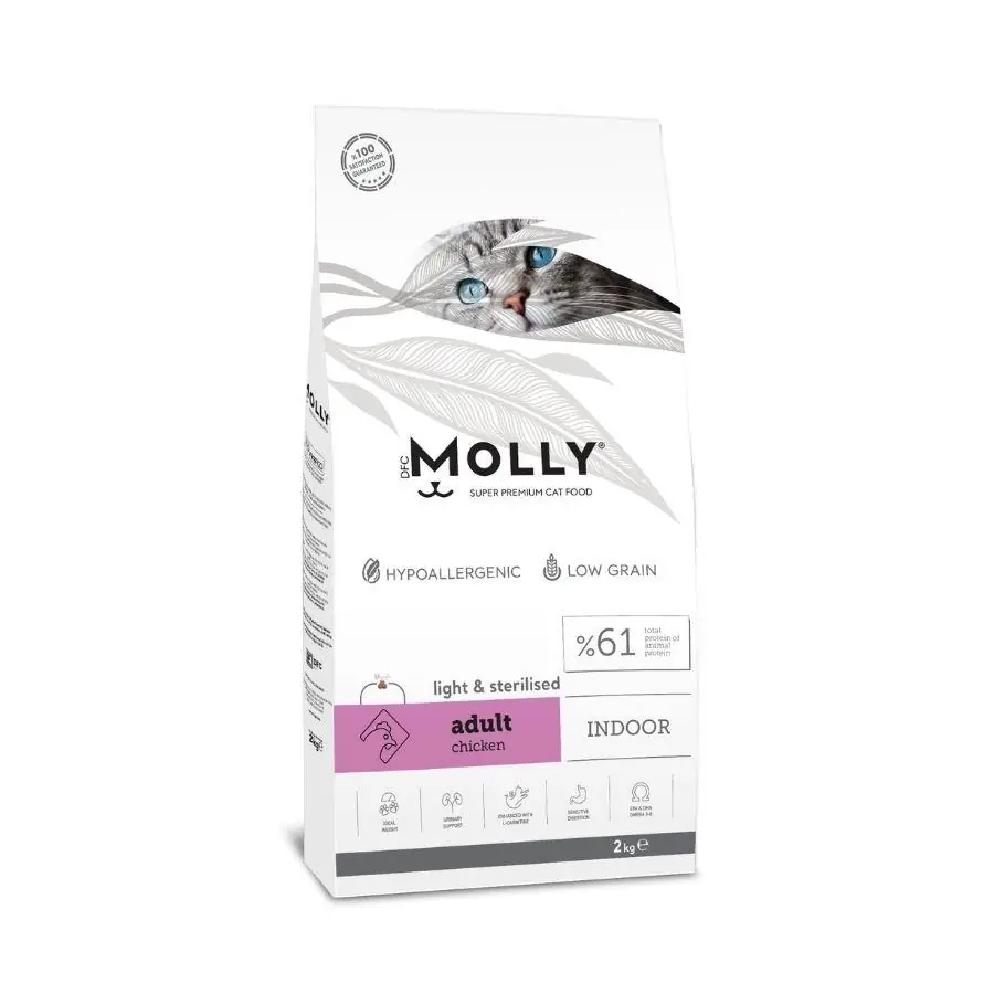 Molly Düşük Tahıllı Hypoallergenic Tavuklu Light Kısırlaştırılmış Yetişkin Kedi Maması 10 Kg 10kg