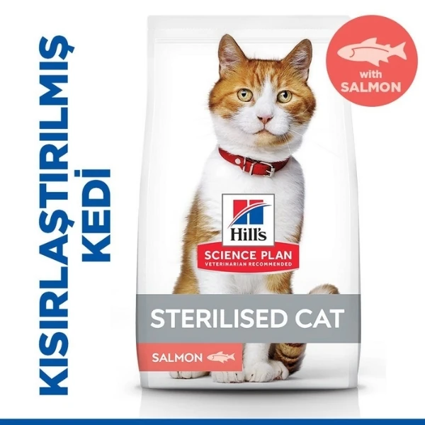 Hills Somonlu Kısırlaştırılmış Yetişkin Kedi Maması - 13+2 Kg Hediyeli