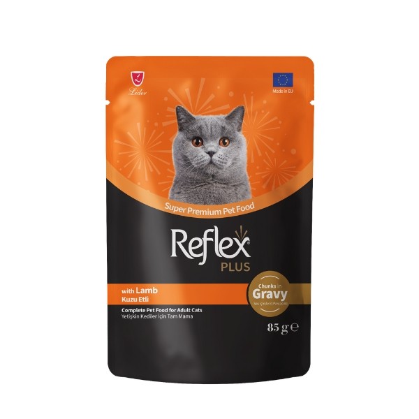 Reflex Plus Sos İçinde Kuzu Etli Pouch Yetişkin Konserve Kedi Maması