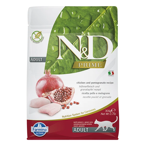 N&D Prime Tavuk ve Narlı Yetişkin Kedi Maması - 300 Gr