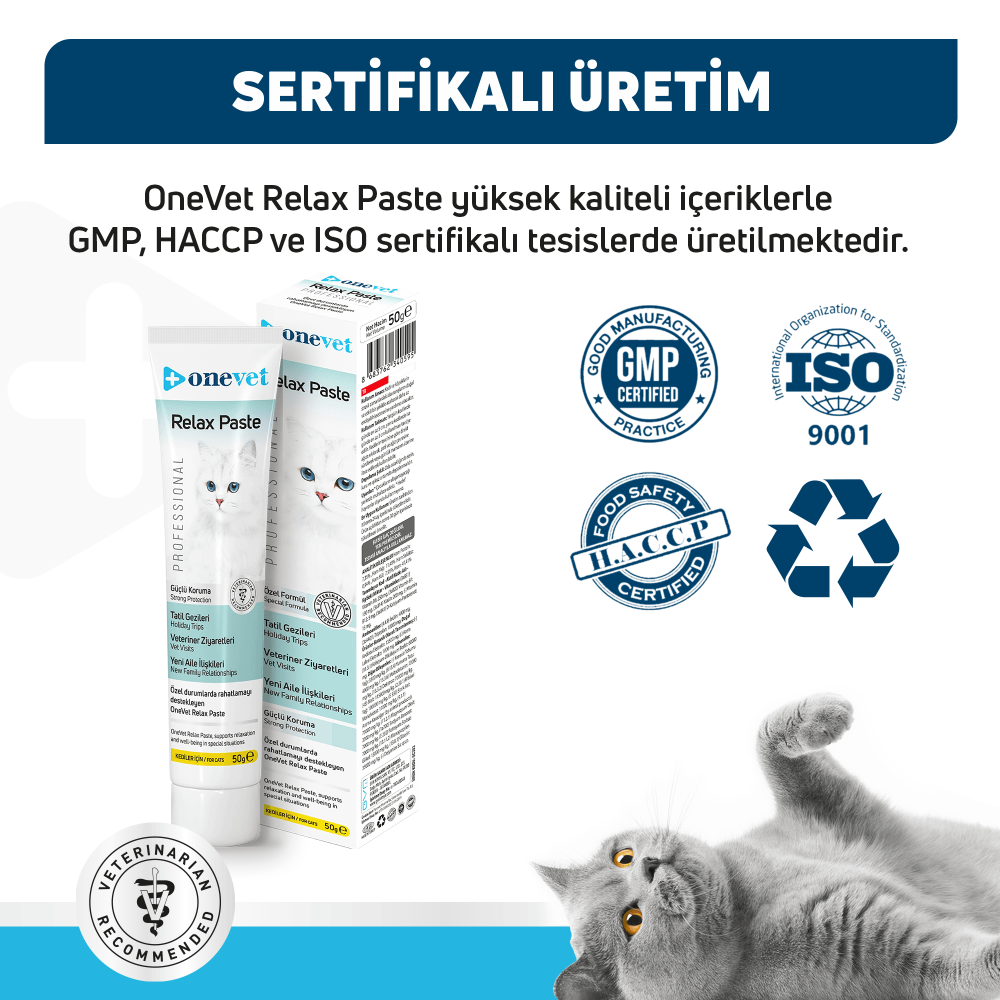 OneVet Relax Paste Stres Ve Anksiyete Azaltıcı Kedi Maltı