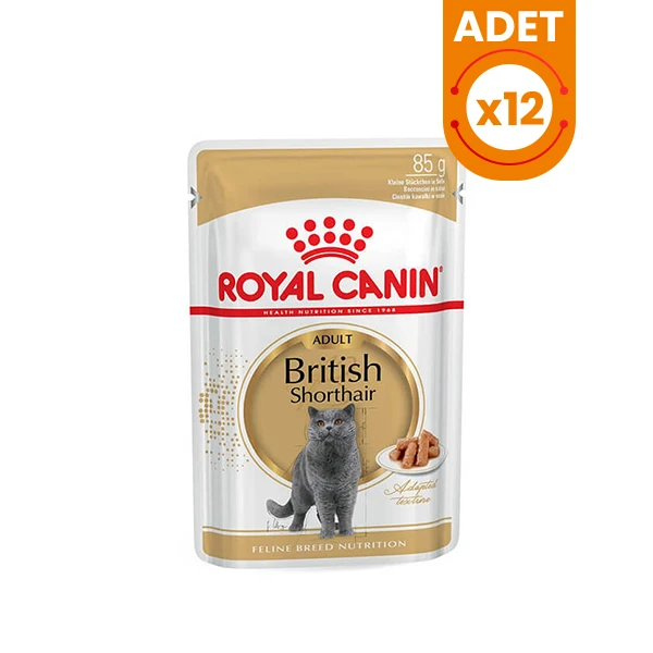 Royal Canin British Shorthair Adult Pouch Konserve Kedi Maması - 12 Adet 85 Gr