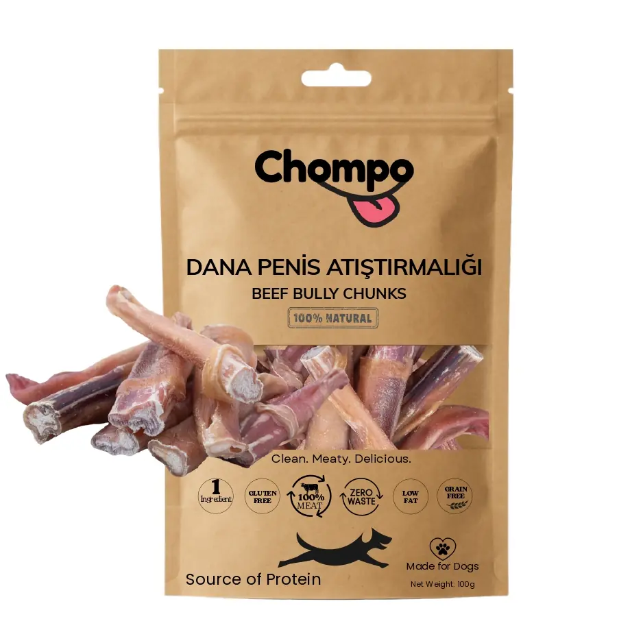 Chompo Kurutumuş Dana Penisi Parçaları Köpek Ödül Maması